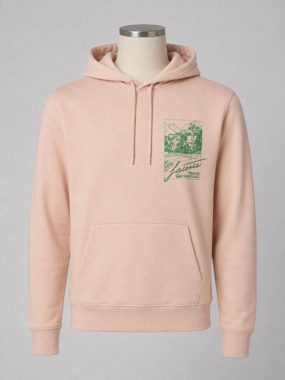 NEW Lacoste Pink Tennis Heritage Graphic Print Hoodie Unisex - Medium